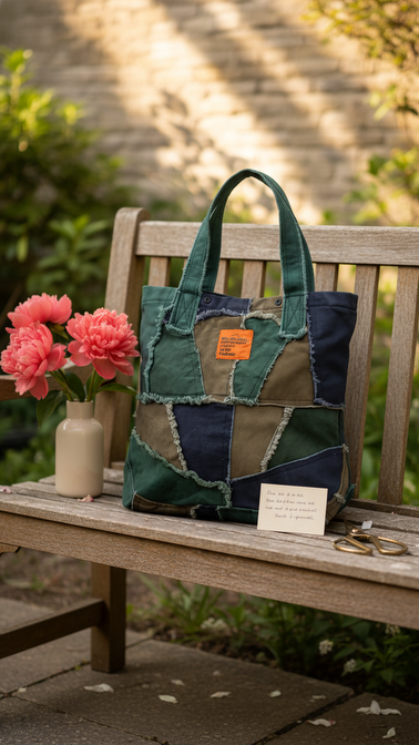 Patchwork Tote – Shades of Green