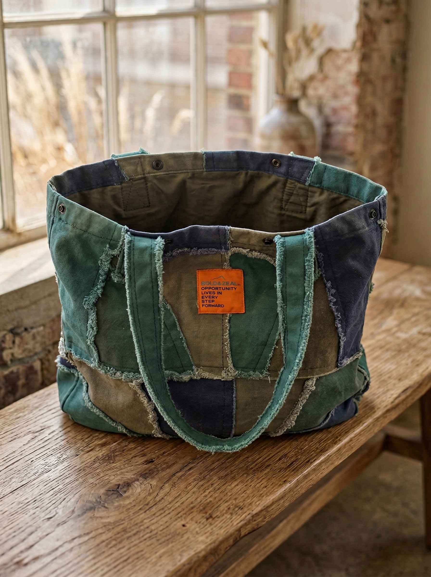 Patchwork Tote – Shades of Green