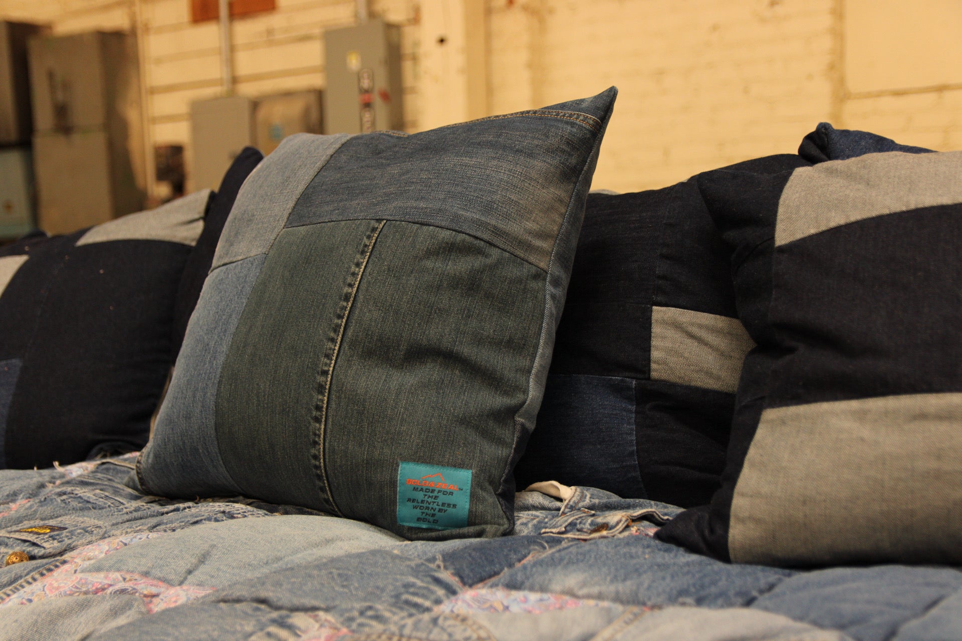 Denim Throw Pillow Case