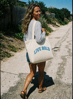 Live Bold Large Canvas Tote