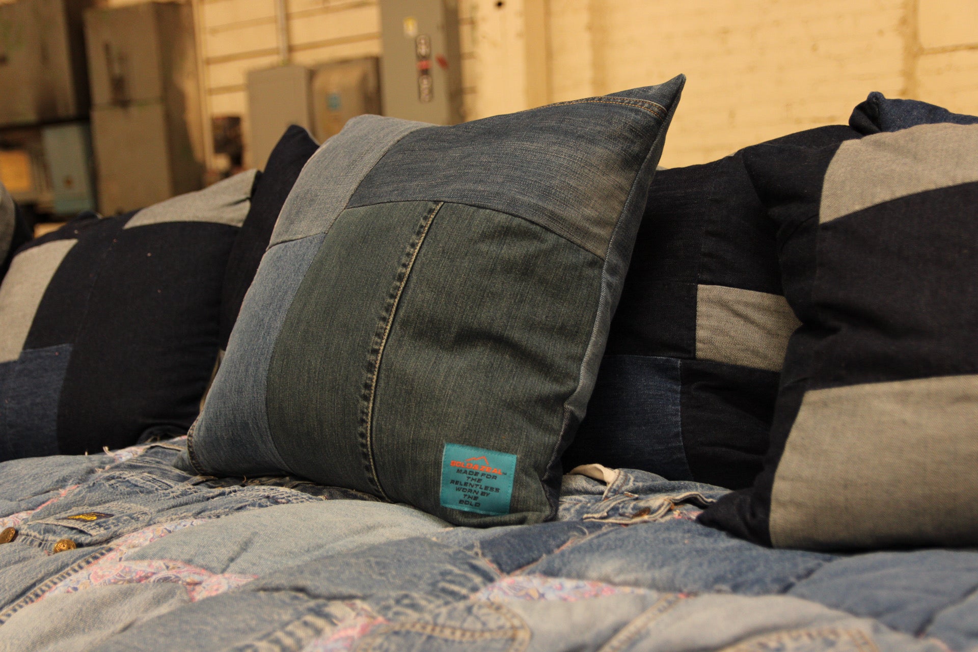 Denim Throw Pillow Case